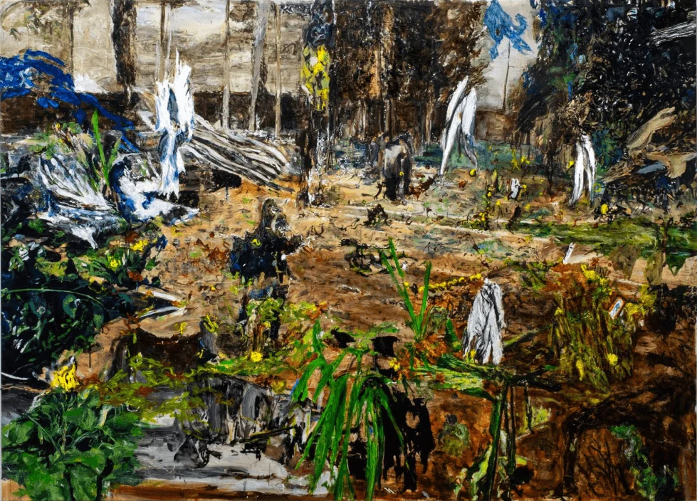 La memoria oltre il giardino 1, oil on canvas, 2022