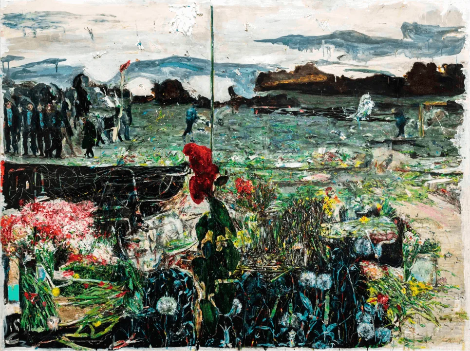 La memoria oltre il giardino 2, oil on canvas, 2022