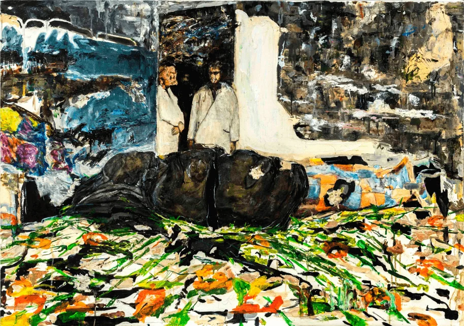 Funerale, oil on canvas, 2022